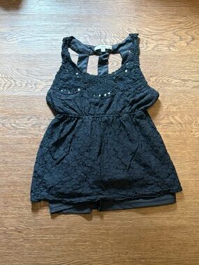 Vanity Black Lace Sleeveless Tunic